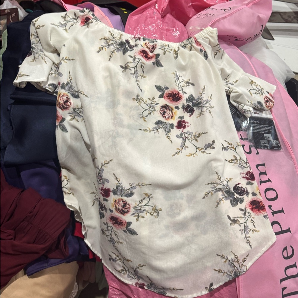 WONDERLAND Cream Off-Shoulder Mini Dress A5
